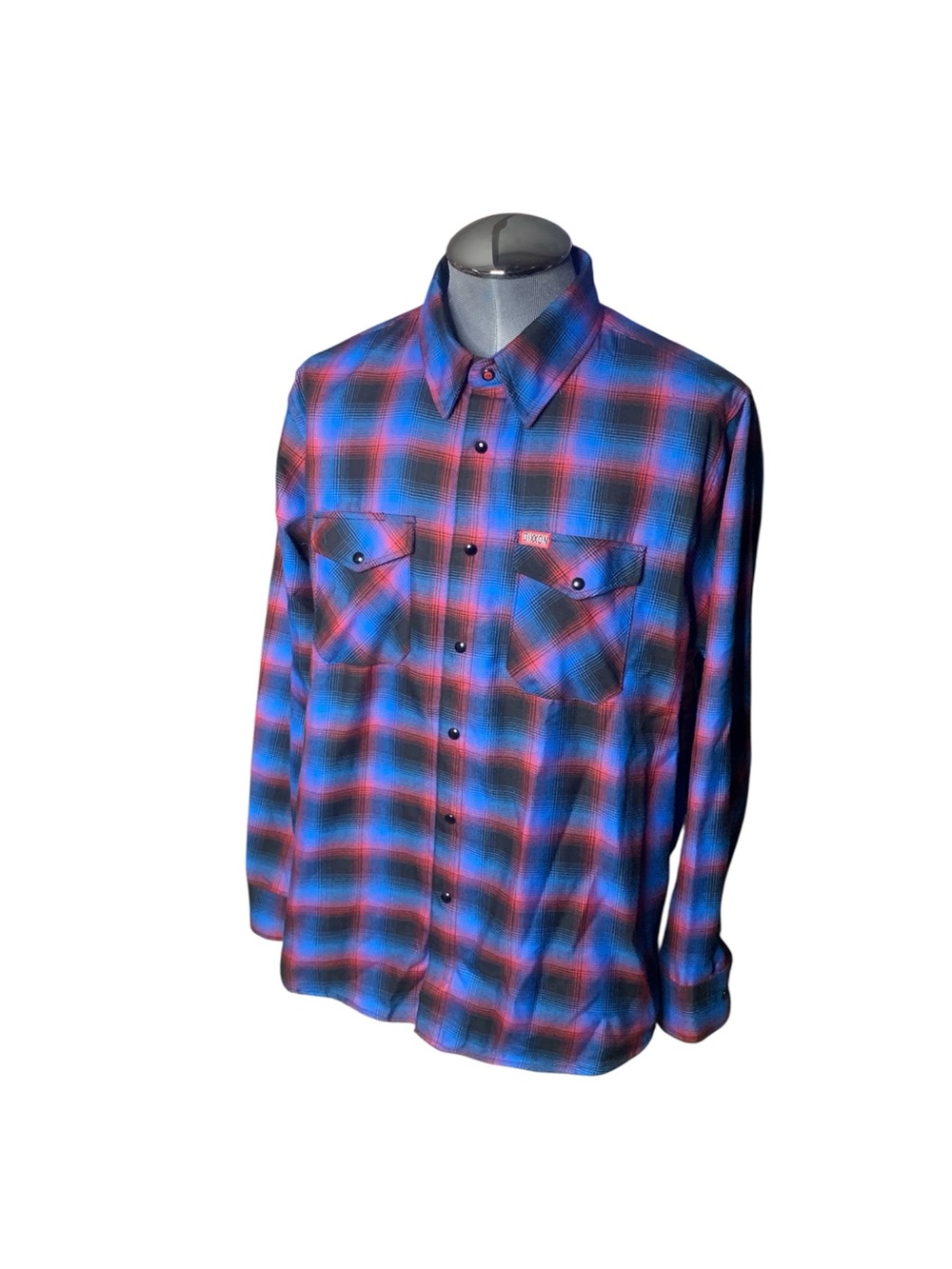 DIXXON | The JASON Flannel | Friday the 13th Blue and Red Plaid Button-Up Shirt - Picture 3 of 7